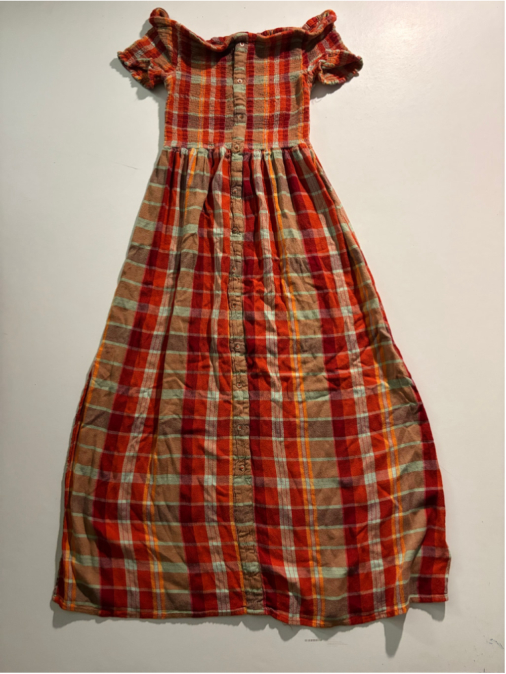 Women's Urban Outfitters Plaid Maxi Dress, Size M, Red and Orange
426 - Picture 2 of 10